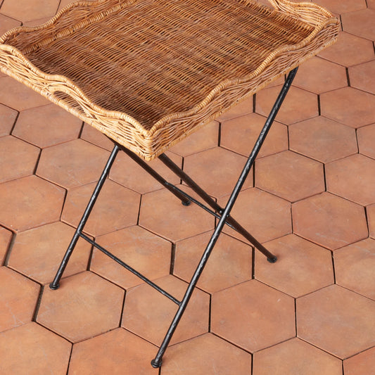 Maude Rattan Folding Tray Top Side Table