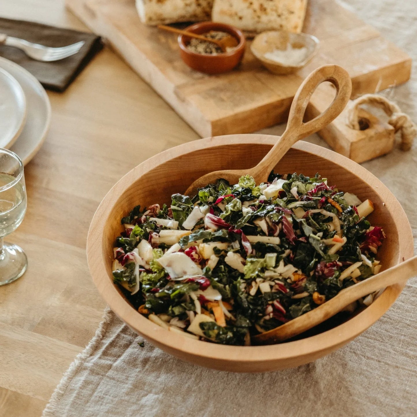 Handcrafted Wood Salad Bowls